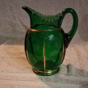 Artisan Emerald Glass Pitcher